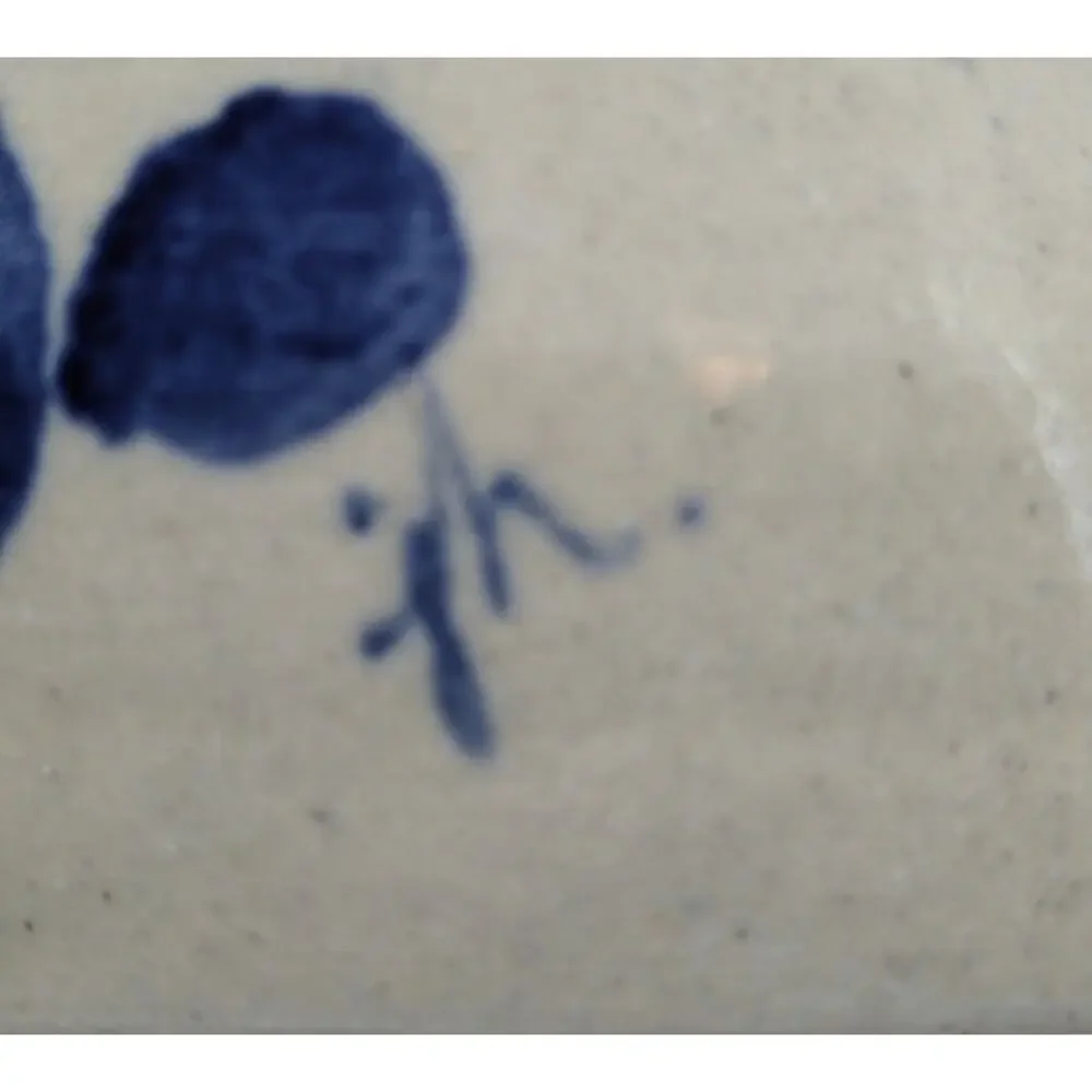Yesteryears Hand Turned Stoneware Dog Bowl Signed Blue Pawprints USA Vintage